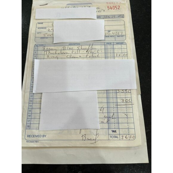 Vintage Sheaffer Fineline Blue eith Gold Cap Fountain Pen with Fineline 341 Nib - Picture 6 of 6